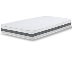 The White Stone Matras 120x200 cm van hypoallergeen Waterfoam, 25 cm | Vulling van katoen en hoes van ademend 3D-stof, anti-huisstofmijt en schimmelwerend | Gemaakt in Italië