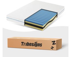 Tribesigns Matras 120x200 - 20cm dik - HR Koudschuim - Contour Gesneden 7-Zone - S-vormig Ergonomisch Kielontwerp - Afneembare Tijk Wasbaar