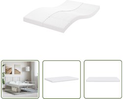 vidaXL Matras - Schuimmatras - Schuimmatras 7 zones hardheid 20 ILD 120x200 cm wit - 7 Zone Matras - Pocketvering Matras - Boxspring Matras