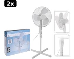 2x Excellent Electrics Statiefventilator 40 cm Wit