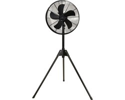 A-Flow Tripod Black - Ventilator staand - Statiefventilator - Ventilator Zwart - 3 Poot - Kantelbaar en uitschuifbaar - 3 Windsnelheden - Zelfdraaiend