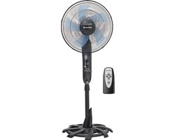 Auronic Statiefventilator - Vloerventilator - Luchtkoeler - Staande Ventilator met Afstandsbediening - Timer - Stille Ventilator - Fan - 50W - 53dB - Zwart
