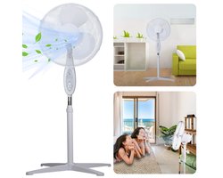 Cheqo® Staande Ventilator - Statiefventilator 40 cm - Aircooler - Airco Alternatief - Verstelbare Hoogte - Koelventilator met Afstandsbediening - Energiezuinig