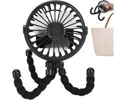 Draagbare kinderwagenventilator voor op reis, klemventilator - Rotary ventilator voor peuters | 360° draaibare draagbare octopus ventilator voor