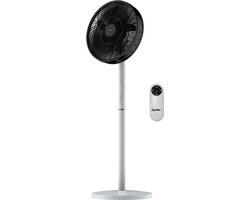 Dynter Draadloze Statiefventilator - Ventilator met accu & roterende kop - Stil en krachtig - Draadloos - In hoogte verstelbaar (100 tot 130 cm) - Voor binnen en buiten - Wit - Diameter: Ø42 cm (AV26E)