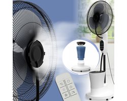 ELONEO Ventilator staand met Waternevel, Statiefventilator met Afstandsbediening en Mist, Water Fan, Wit