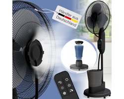 ELONEO Ventilator staand met Waternevel, Statiefventilator met Afstandsbediening en Mist, Water Fan, Zwart