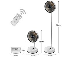 Grokos - Ventilator - Statiefventilator - Zuinige Ventilator met 26 Snelheden - Timer en Nachtmodus - In Hoogte Verstelbaar - Horizontale - Verticale Oscillatie - Wit