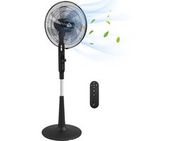 HOMCOM Staande ventilator-ABS-45L x 42B x 135H cm-Zwart