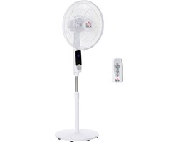 HOMCOM - Ventilator - Afstandsbediening - ABS - Staal - Wit