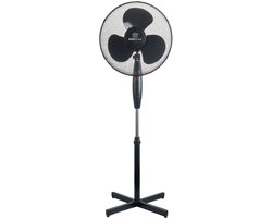 Kingcool - statiefventilator - zwart - 40 cm - staande ventilator - 128 hoog