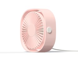 USB Tafelventilator - USB Ventilator - Mini Ventilator - Compact - 3 Windstanden - Roze