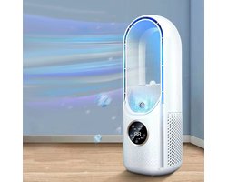 Wise® Bladloze Ventilator - 6 Speed Desktop - Fanless Blade Koeler - Draagbare Stille Ventilatoren - Luchtbevochtiger - Wit.