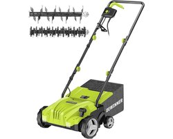 Elektrische verticuteermachine 2-in-1 Gazont onderhoudsapparatuur - 1500 Watt, 32 cm werkbreedte, 30 L opvangbak, instelbare werkdiepte