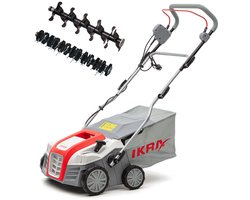 IKRA elektrische verticuteermachine en gazonbeluchter IEVL 2000, 2.000W, werkt over een breedte van 40 cm, opvangbak van 55 liter