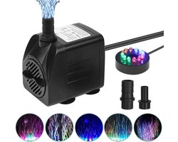 Dompelpomp - 800L/H 16W Aquariumpomp - met 12 instelbare LED-kleuren - Ultra stil - met 2 sproeiers - 1,55 m kabel - voor aquaria, vijvers, fonteinen, tuinen
