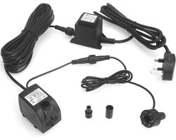 Dompelpomp met LED-lichtring voor fonteinen en vijvers, 12V AC 600L/H