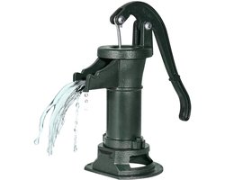 Gietijzeren handpomp - Bron- en tuinpomp - Opvoerhoogte 7,6 m - NPT-aansluiting 3,2 cm - Nostalgisch design - Handbediend - Groen