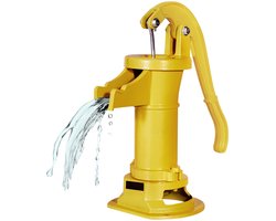 Gietijzeren handpomp - Tuin- en bronpomp - 7,6 m Opvoerhoogte - NPT 3,2 cm Aansluiting - Vintage Stijl - Geel