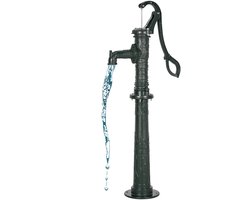 Handpomp - Gietijzeren Bron- en Tuinpomp - Nostalgisch Design - Opvoerhoogte 6 m - Verhoogde Voet - NPT 3,2 cm Aansluiting - Groen