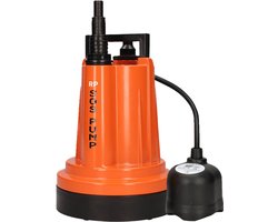 SOS PUMP ® Dompelpomp met Vlotter – Vlakzuigend tot 2 mm – Inclusief Koppelingen & Terugslagklep – Dweilpomp – Vlakzuiger – Kelder – Wateroverlast