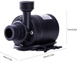 Submersible pomp DC 12 V - brushless - magnetische aandrijving - 5 m/16 m hoogte - hoge kracht - laag geluid - 800 liter - ideaal voor fonteinen en vijvers