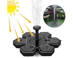 Zonnefontein voor vogelbad - vrijstaande drijvende zonnefonteinpomp - drijvende dompelpomp met 4 sproeiers, zonnefontein voor vissen, vijver, zwembad, buitenaquarium