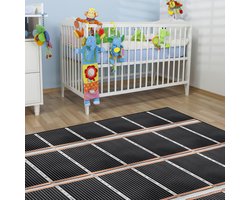 220Watt/m² Vloerverwarming geschikt voor 2㎡ - Infrarood Elektrische vloerverwarming mat - 2,0 x 0,5 m per stuk - Snijd met tussenruimten van 25 cm - Warming voor Laminaatver, Parketver, Caravanver, Camperver - Zwart