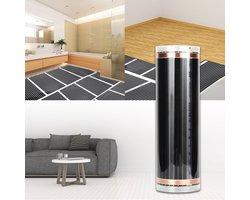 220Watt/m² Vloerverwarming geschikt voor 3㎡ - Infrarood Elektrische vloerverwarming mat - 2,0 x 0,5 m per stuk - Snijd met tussenruimten van 25 cm - Warming voor Laminaatver, Parketver, Caravanver, Camperver - Zwart