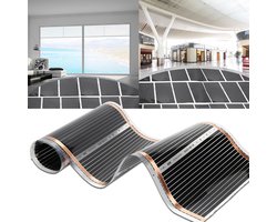 220Watt/m² Vloerverwarming geschikt voor 4㎡ - Infrarood Elektrische vloerverwarming mat - 2,0 x 0,5 m per stuk - Snijd met tussenruimten van 25 cm - Warming voor Laminaatver, Parketver, Caravanver, Camperver - Zwart