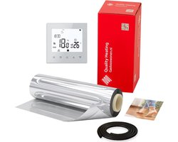 4,0m2 ALU-foil elektrische vloerverwarming 640Watt set + PRF78 Wit