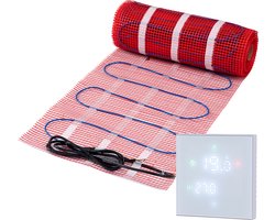 Complete elektrische vloerverwarming set, 150 watt incl Wifi thermostaat., 6 m², Wit