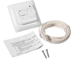 De Thermostaat AC 220V 16A van de zaalvloer, Hand Elektrische Vloerverwarmingsthermostaat met Sonde, Temperatuurcontrolemechanisme, Stralende Oppervlakte het Verwarmen Installatie met Schakelaar