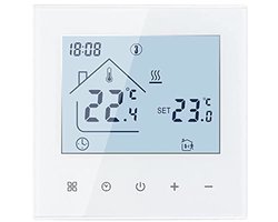 Digitale kamerthermostaat met touchscreen en programmeerbare regeling voor vloerverwarming