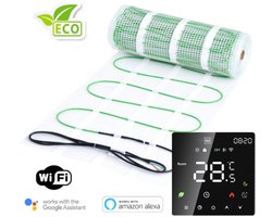 Eco-vriendelijke elektrische vloerverwarming set van 100 watt met Wifi-bediening voor energiezuinig comfort, 120 m²