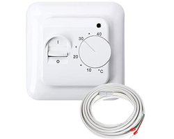 Elektrische Onder Vloerverwarming Thermostaat met Vloersensor - 16A en Mechanische Temperatuurregeling