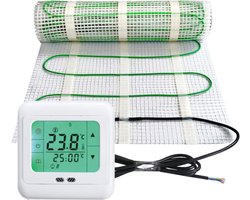 Elektrische Vloerverwarming 200W per m² met Digitale Thermostaat - Voor Diverse Oppervlakken en Maten