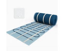 Elektrische Vloerverwarming Mat Set 10m² - Maurits Heating - 1500W - Inclusief Wifi Vloerverwarming Thermostaat - Wit