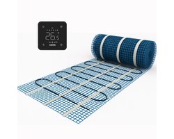 Elektrische Vloerverwarming Mat Set 1m² - Maurits Heating - 150W - Inclusief Wifi Vloerverwarming Thermostaat - Zwart