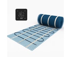 Elektrische Vloerverwarming Mat Set 6m² - Maurits Heating - 900W - Inclusief Wifi Vloerverwarming Thermostaat - Zwart
