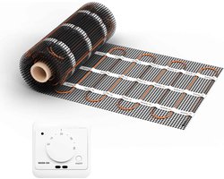 Elektrische vloerverwarming voor tegels: verwarmingsmat WARMON CLASSIC 150 W/m² tweedraads ultradunne verwarmingsmat met thermostaat AC3082H analoog, wit