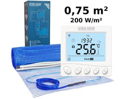 Elektrische vloerverwarmingsset 0,75 m², 200 W/m² + W350 Wi-Fi programmeerbare thermostaat