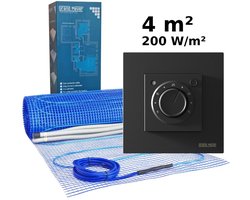 Elektrische vloerverwarmingsset 4 m², 200 W/m² + MST-9n thermostaat