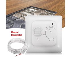 Elektrische vloerverwarmingsthermostaat met vloersensor - 16A mechanische temperatuurregelaar wandmontage