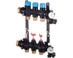 Henco 3-groeps verdeler 0-3L composiet met debietmeting UFH-0605MDK03-03L