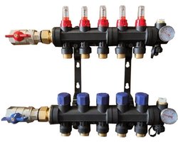 Kunststof vloerverwarming verdeler 3 groepen zonder pomp