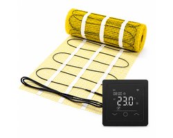 Pro-series Complete set, beschikbaar in diverse afmetingen, 150 watt per m², met wifi thermostaat passend in de meeste afdekraampjes, 2 m², Zwart