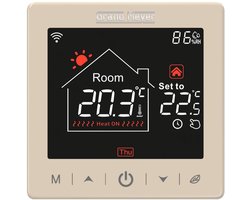 Programmeertbare Wi-Fi thermostaat SN-15, 16A, 230 V, Champagne