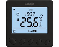 Programmeertbare Wi-Fi thermostaat W390, 16A, 230 V, Zwart