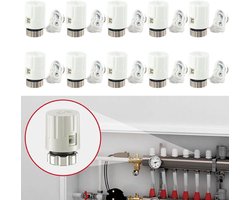 RFWR® Elektrische thermische actuatorklep voor vloerverwarming en radiatoren - 230V, M30 x 1,5 mm (10 stuks)